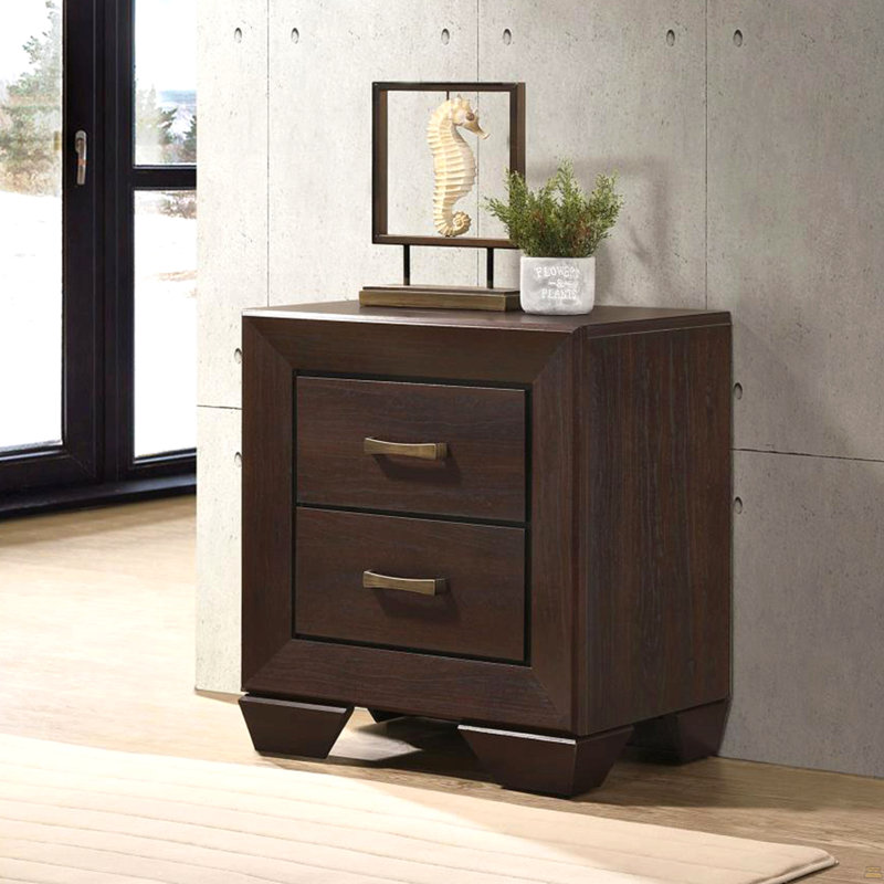 MDF Nightstand With 2 Drawers
