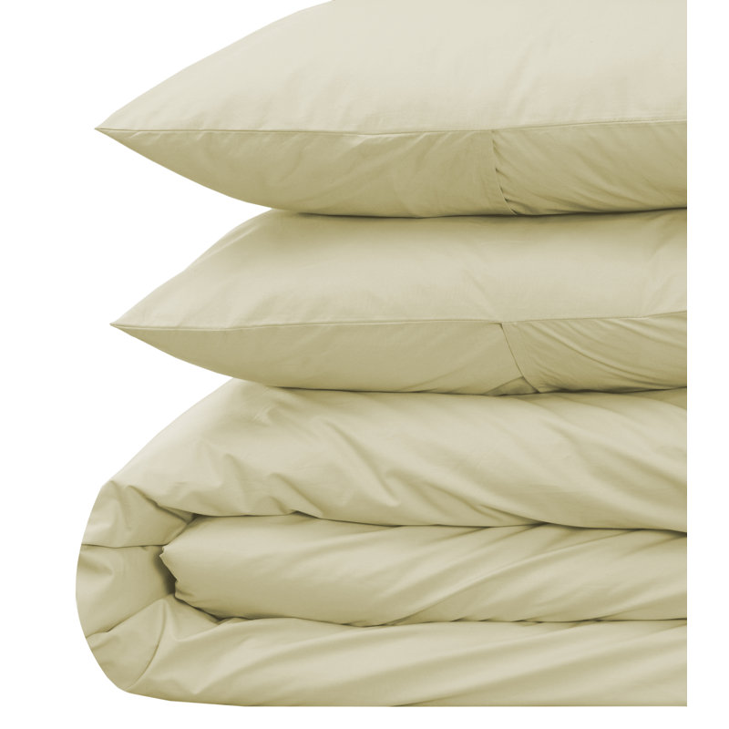 Ensemble de housse de couette réversible 3 pièces t300, Housse de couette très grand et 2 taies, Naturel