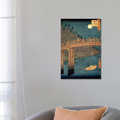 Kyoto bridge by moonlight, 1855, 1 Piece Wrapped Canvas Wall Art