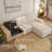 Mahwah 98'' Chenille Square Arm Sofa L-Shape Convertible Sectional Couches Sofas with Storage Chaise-1503025550
