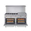 Cuisinière au propane commerciale à 6 brûleurs de 60 po avec plaque chauffante de 24 po en acier inoxydable (km-crg60-lp)-119235587