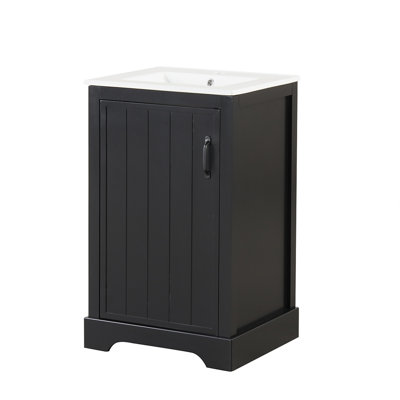 Armoire de salle de bain avec lavabo et porte réglable