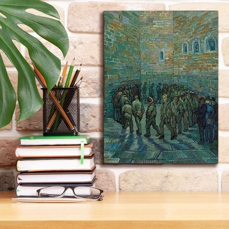 «The Prison Courtyard» par Vincent Van Gogh, estampe numérique sur toile, H 16 po x l 12 po x P 0,75 po
