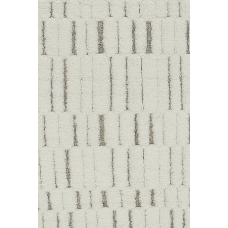 Hand Knotted Wool Geometric Area Rug, Rectangle 6' x 9'