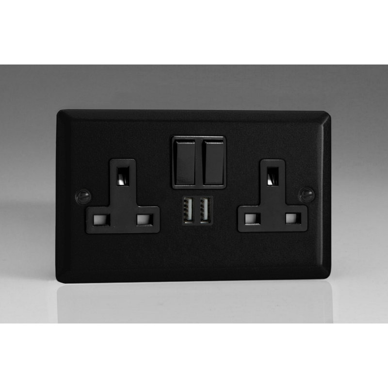 Wall Mounted Socket, Black