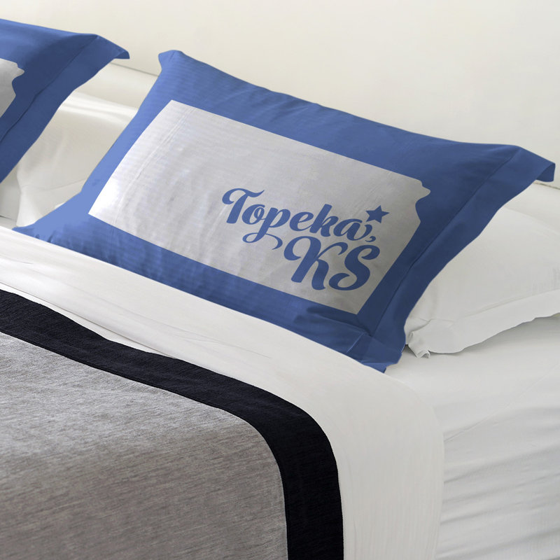 Topeka Polyester Sham Set, King, Microfiber, Blue