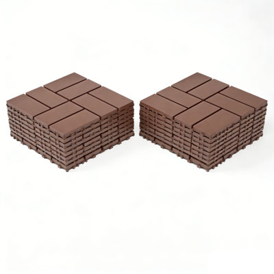 44 Pack Interlocking Deck Tiles, Easy Installation, Weatherproof Low Maintenance Plastic Tiles For Porch, Poolside, Balcony, Backyard, And Indoor Use