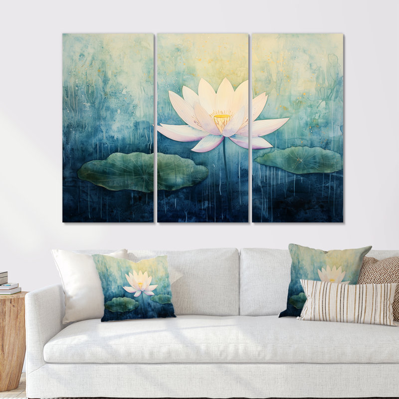 Addix - lot d'art mural lotus, Wrapped Canvas, H 28 po x l 36 po, Does Not Apply