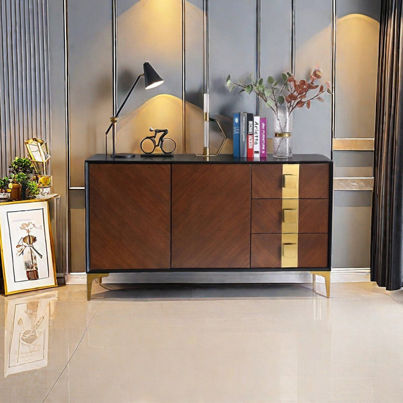 Buffet moderne en bois massif multifonctionnel
