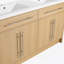 Meuble-lavabo autoportant de 60 po avec lavabo en résine, 4 portes à fermeture douce, chêne original, contreplaqué (KD-PACKING)
