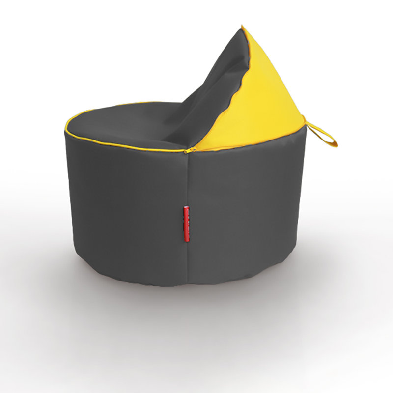 Outdoor Friendly Refillable Classic Bean Bag, Yellow/Dark Grey
