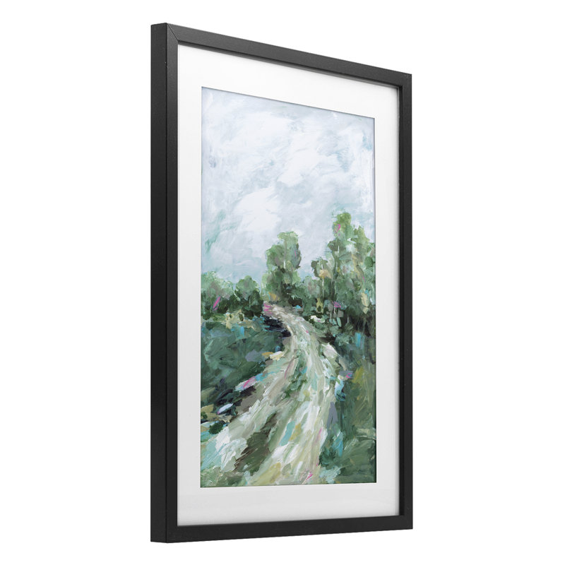 «On My Way Abstract Path», impression par Wani Pasion, Cadre noir minuit, H 23 po x l 17 po