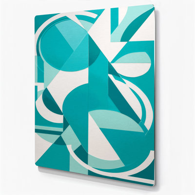 Abstract Shapes 15 Blue Metal Wall Art