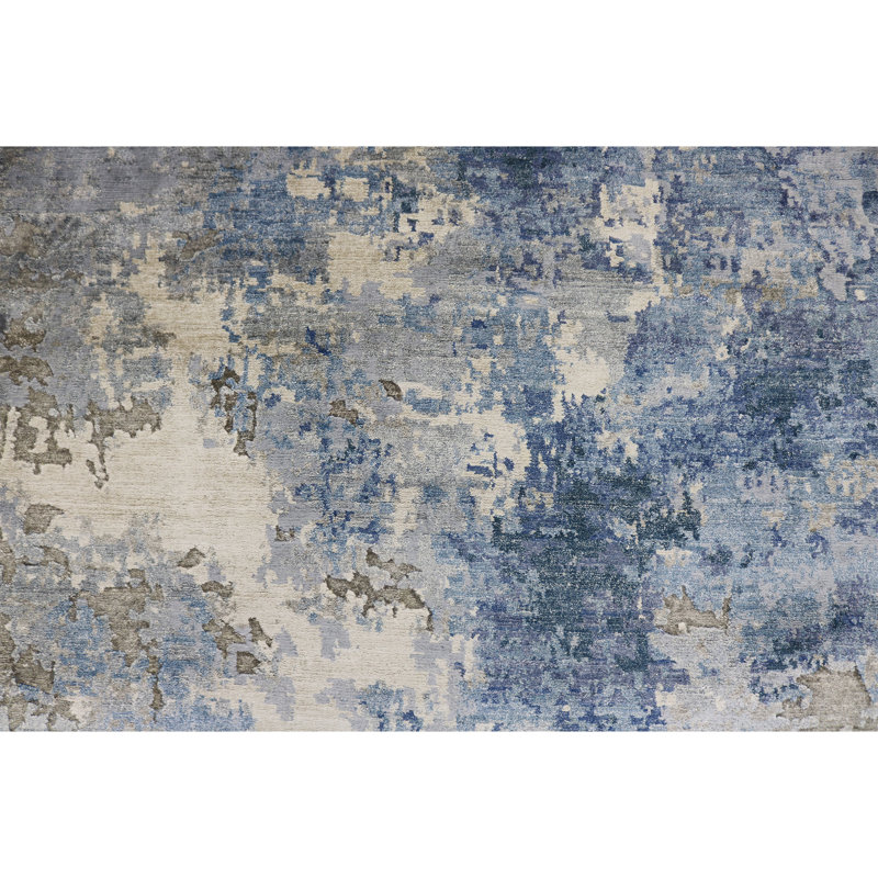 Himalayan Art Hand Knotted Abstract Area Rug, Round 8'