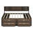 Full Size Wood Daybed with 2 Bedside Cabinets, Upper Shelves and 4 Drawers-1241589255