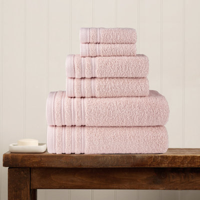 Eider & Ivory™ Luxury Bath Towel 6 Pc Set 100% Cotton Terry Cloth Absorbent & Comfy