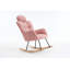 Fauteuil berçant et oscillant rembourré en tissu avec dossier haut et coussin Teddy-254077689
