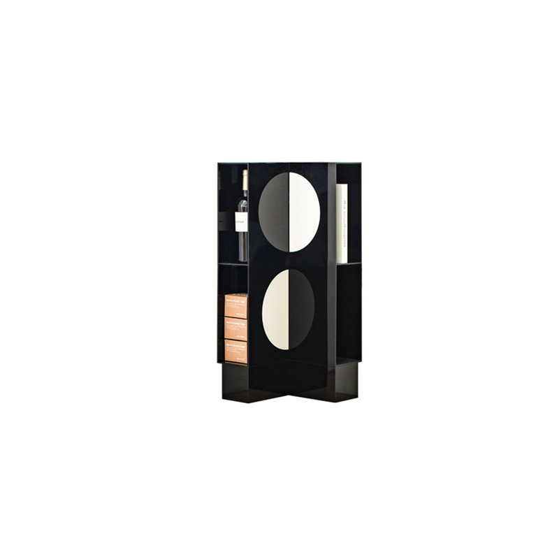 Armoire d'angle en acrylique noir et blanc