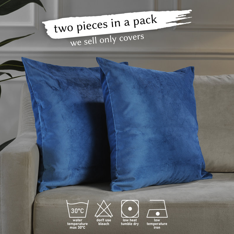 Matte Velvet Pillow Cover, 20" x 20", 44 Blue