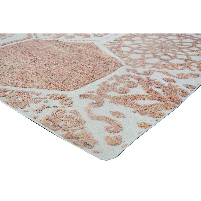 Wool Geometric Area Rug in Ivory, Rectangle 8' x 10'