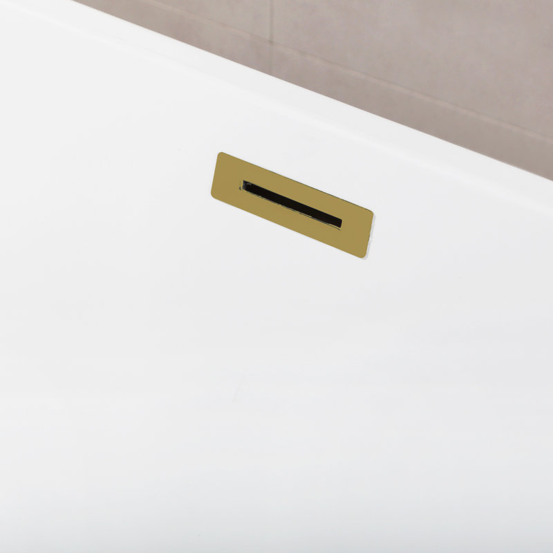 Kingston Brass Aqua Eden 71-Inch Acrylic Oval Rectangular Double Ended Pedestal Tub with Drain (No Faucet Drillings)