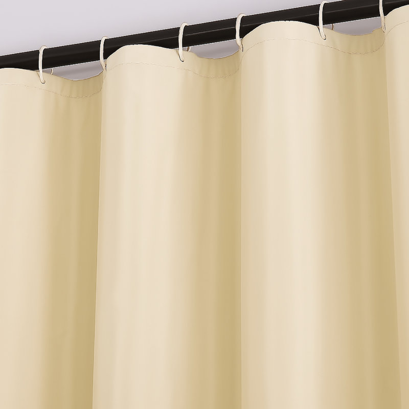 70 po x 72 po - Doublure de rideau de douche imperméable et anneaux en plastique Peva, Beige