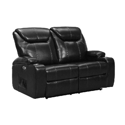 Cerra Electric 2 Seater Leather Recliner Sofa With Two Cup Holders
