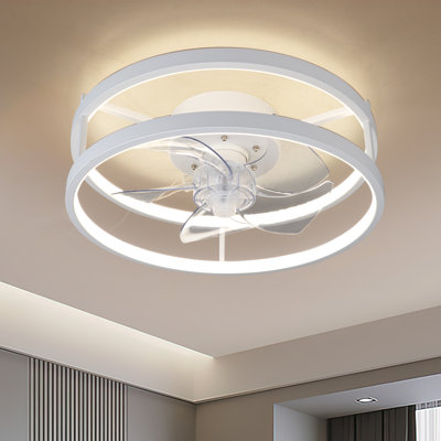Armony  Indoor Bedroom Flush Mount Ceiling Fan With Light