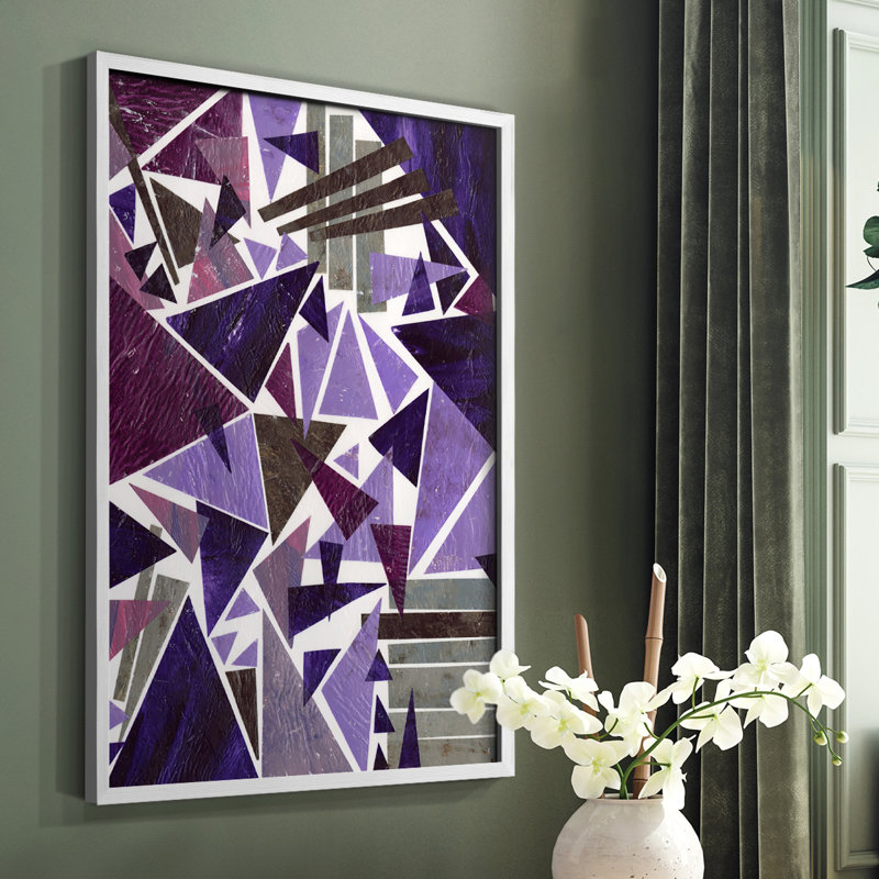 «Purple Dream II», reproduction encadrée - bois massif, H 28 po x l 22 po, Cadre simple blanc