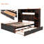 Lit en bois avec armoire tout-en-un, tablette et prises, lit gigogne-584583381