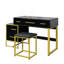 Ensemble de coiffeuse avec miroir, commode avec table de chevet et 4 tiroirs-879588480