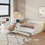Lit plateforme double en bois avec 6 tiroirs, tablettes et coiffeuse-549309577