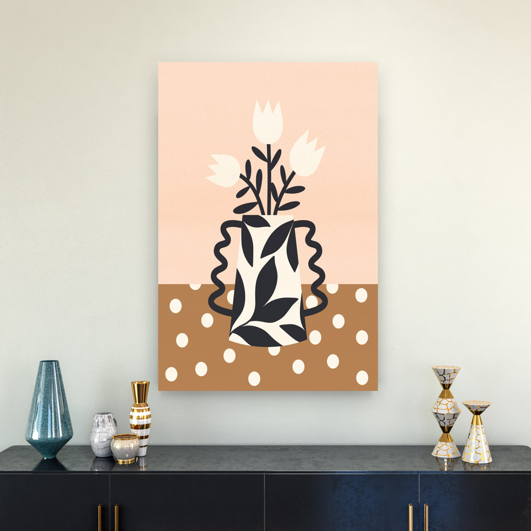 Boho Floral Vase Abstract Contemporary Minimalist Tulip Flower Landscape Wall Art Print