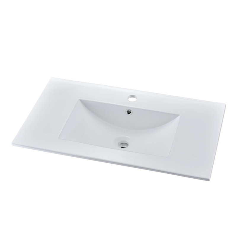 Steinstil 32'' Ceramic Rectangular Bathroom Sink with Overflow
