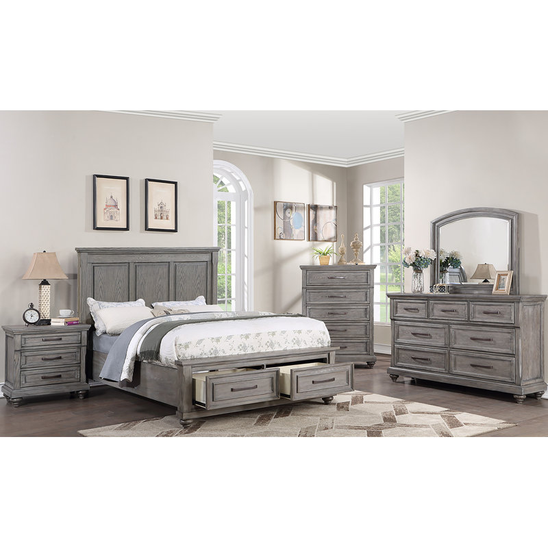 Sameul 5-pcs Bedroom Set, 5 Pcs: Bed, 2 Dressers, Nightstand, Mirror, King