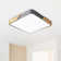 40cm LED Dimmable Flush Mount, Modern Square Ceiling Light with Wood Accent