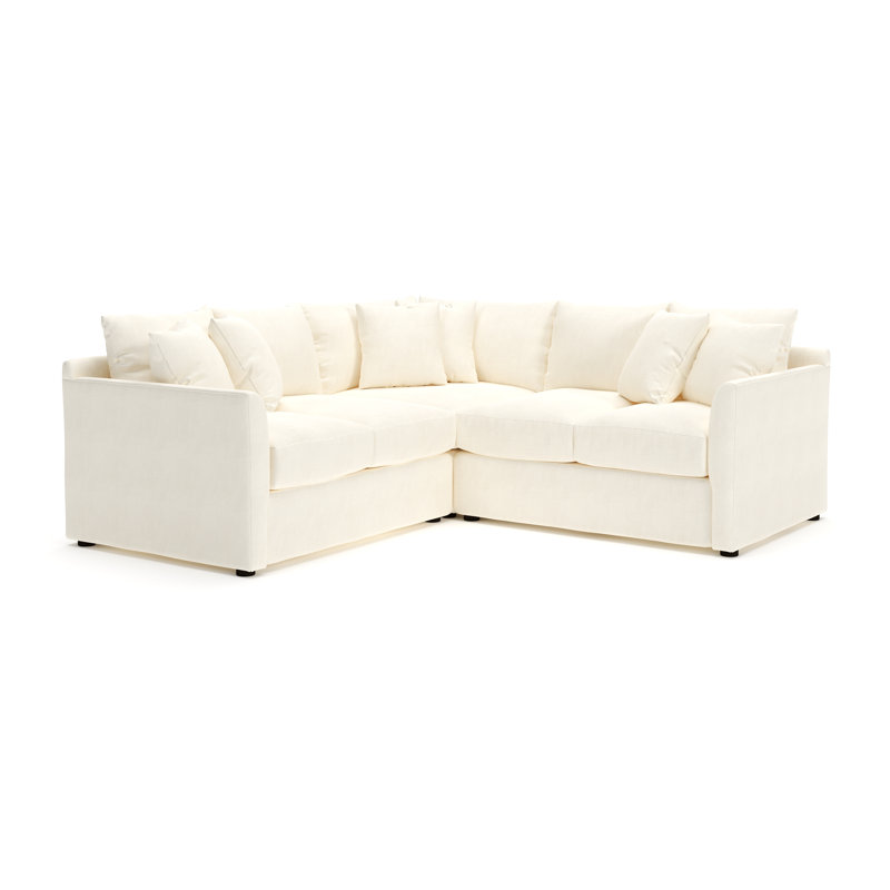 Canapé modulaire de coin large 95 po Cecelia, Natté perle Conversation, Orienté à droite