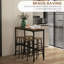 Homcom bar table set for 4, industrial high top table with bar stools, 5-piece small kitchen table and chairs for pub, dining room, rustic brown - stylish and space-saving