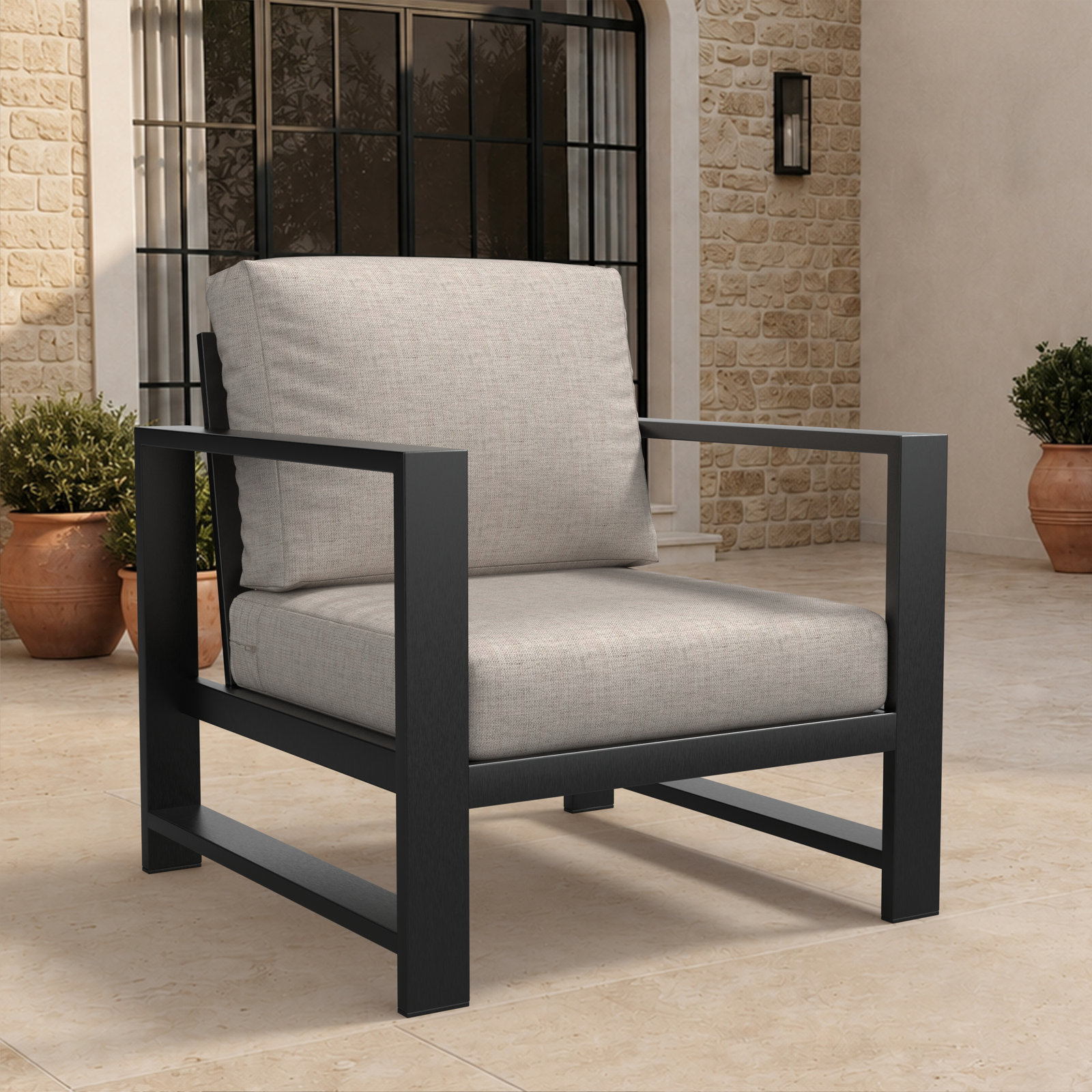 Dulcie Sunbrella® Patio Lounge Chair, Sunbrella® Cast Silver