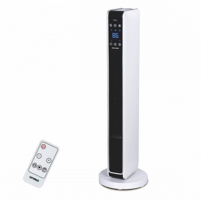 Chaufferette tour oscillante avec télécommande, radiateur électrique de 29 pouces avec affichage numérique de la température, deux réglages de chaleur pour le confort intérieur