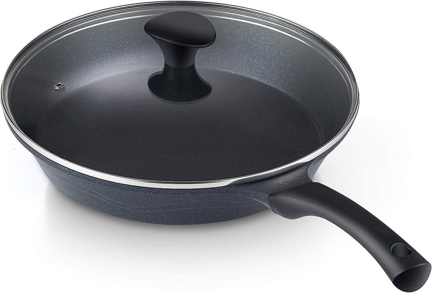 GRANITESTONE Frying Pan Nonstick, Warp-Free, with Glass Lid and Stay-cool  handles (11 inch)