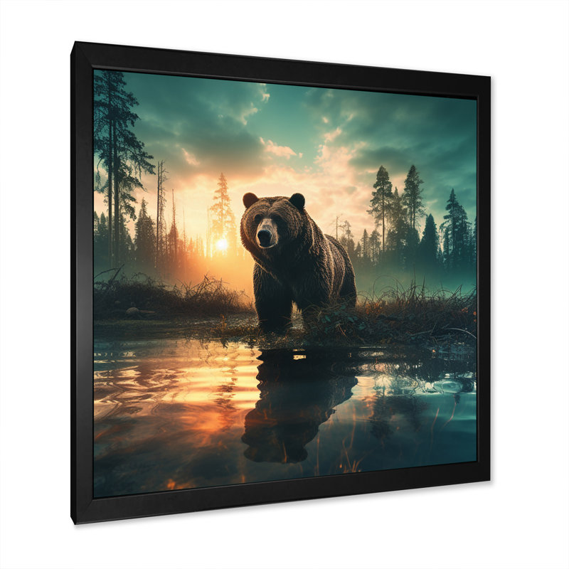 Double Exposure Bear Lensflare II - Landscapes Canvas Prints, Cadre simple noir, H 16 po x l 16 po x P 1 po