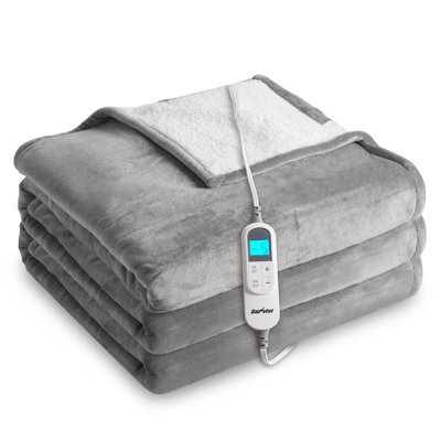  Couverture chauffante électrique en flanelle avec 10 niveaux de chauffage