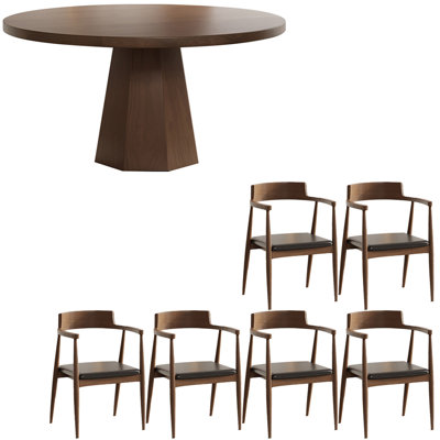 Modern simple solid wood dining table set.