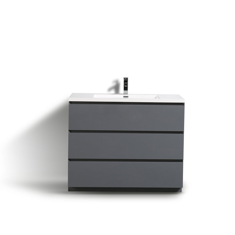 Ensemble de meuble-lavabo simple 42 po Hargrave, Gris brillant