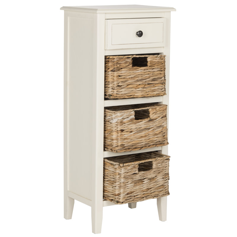 Silverview Solid Wood Chest of Drawers, Distressed White