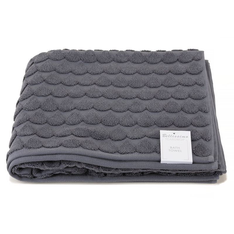 100% Cotton Plush Jacquard Bath Sheet, Grey
