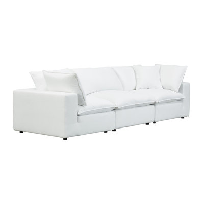 Canapé modulaire à accoudoirs carrés avec coussins réversibles 119,7 po Ellaria