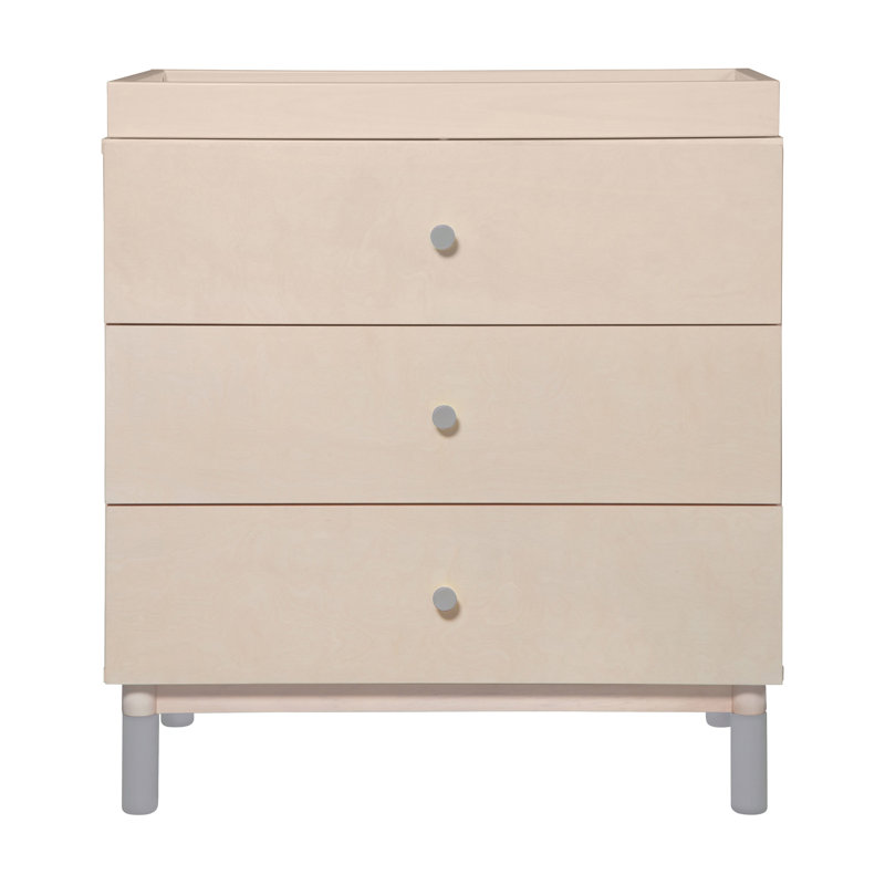 Gray Pine Nursery Crib and Dresser Feet Set