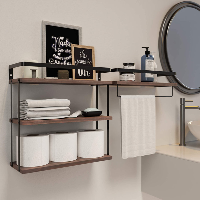 Gero Floating Shelf, Rucstic Brown